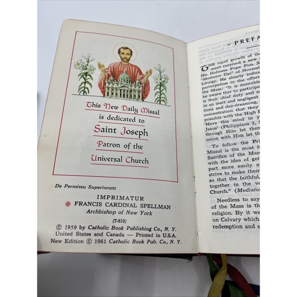 St Joseph Daily Missal 1959 Confraternty‎ Large Print Catholic Ephemeral - Picture 6 of 11